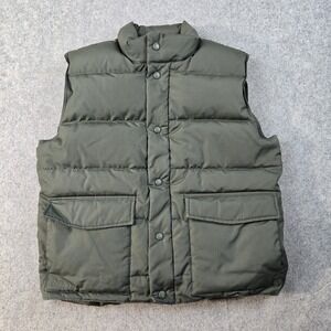 Cabelas Vest Mens Medium Green Premium Northern Goose Down Sherpa Lined Puffer